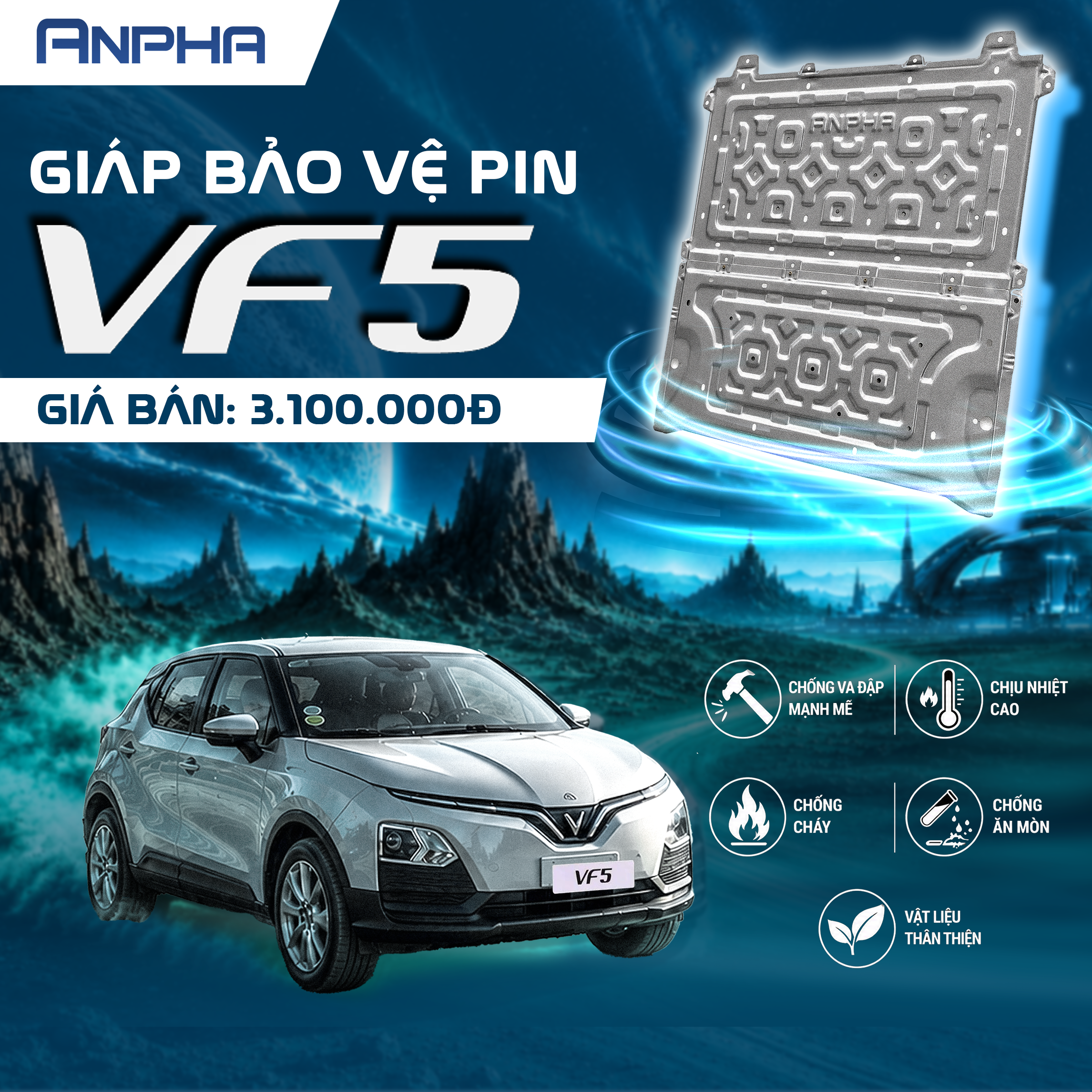 Ốp bảo vệ pin ANPHA cho Vinfast VF5